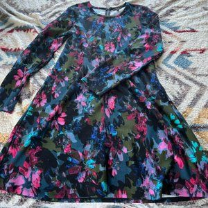 Water Color Fall Colors Dress in XL